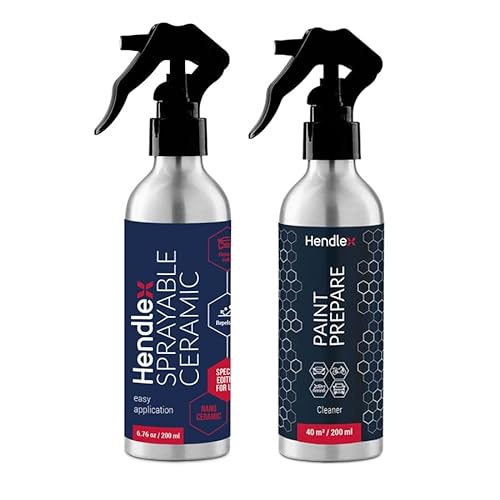 Set Trattamento Ceramico Auto – Spray Ceramico e Preparazione Vernice da 200ml con Panno in Microfibra, Nano Spray e Ceramic Coating Hendlex
