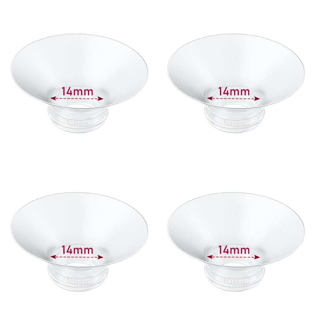 IVARONAL Flange Insert 4PCS 14mm Compatible with Momcozy M9/M6/M5/S12 Pro/V1 Pro/V2 pro, Spectra/Medela/Elvie/NCVI/TSRETE/eufy/Lansinoh/Paruu/MomMed