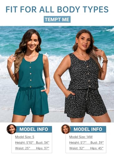 Image of Tempt Me Women Romper Swimsuit - One Piece Bathing Suit with Shorts Modest Boyleg Swim with Pockets 2025