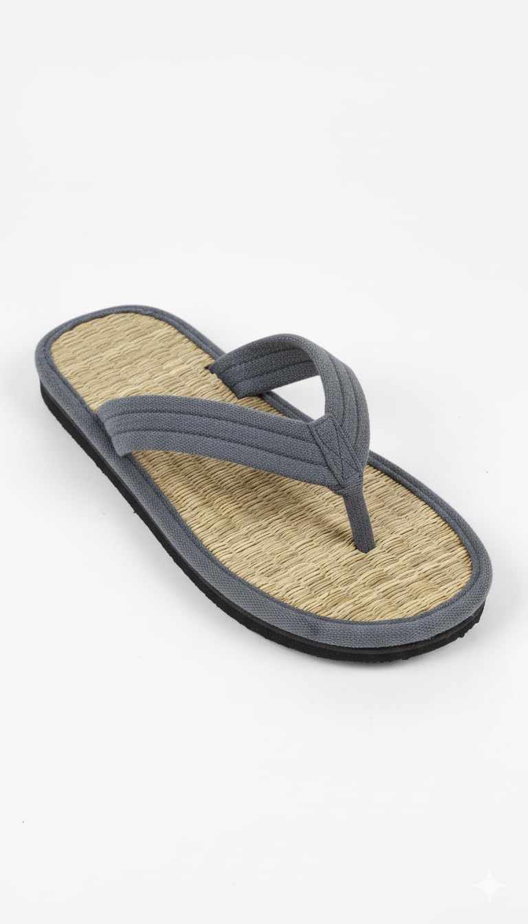 Natural Korai Grass Mat Wide Strap Slipper For Women & Girl | Osho Sandal Stylish Comfortable Lightweight-image-9