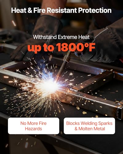 Image of VEVOR Carbon Felt Welding Blankets, 2-Pack 20 inch x 36 inch Flame Retardant Welding Blanket, Up to 1800F Heat Resistant Safety Protection Blanket, 3.5mm Thickened Carbon Fiber Fireproof Insulation Mat Pad