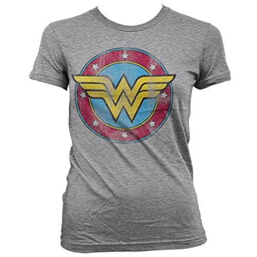 Producto oficial de DC Comics envejecido Logo traje de neopreno para mujer Wonder Woman Gris...