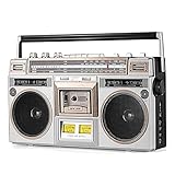 Tragbare Boombox mit CD- und Kassetten-Player, Bluetooth-Radio, FM DAB+, USB-Aufnahme, Bandrekorder für Zuhause und unterwegs