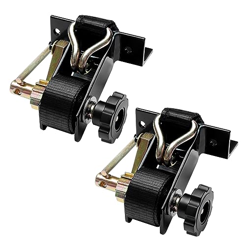 Ladder Rack Ratchet Straps with J-Hook (Pair), 1.4' Black Square Tube Mount, 1.5' Wide x 7.5' Long Black Retractable Ratchet Tie Down Strap Roof Rack, 500 lbs Load Heavy Duty, Cargo Buckle Lock Strap