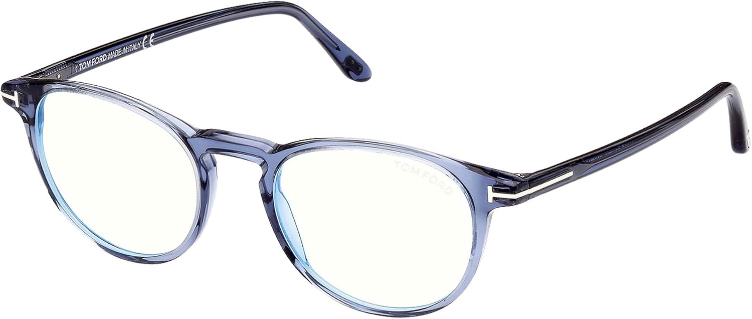 Tom Ford FT 5803-B BLUE BLOCK Shiny Blue/Blue Filter 49/19/145 men Eyewear Frame