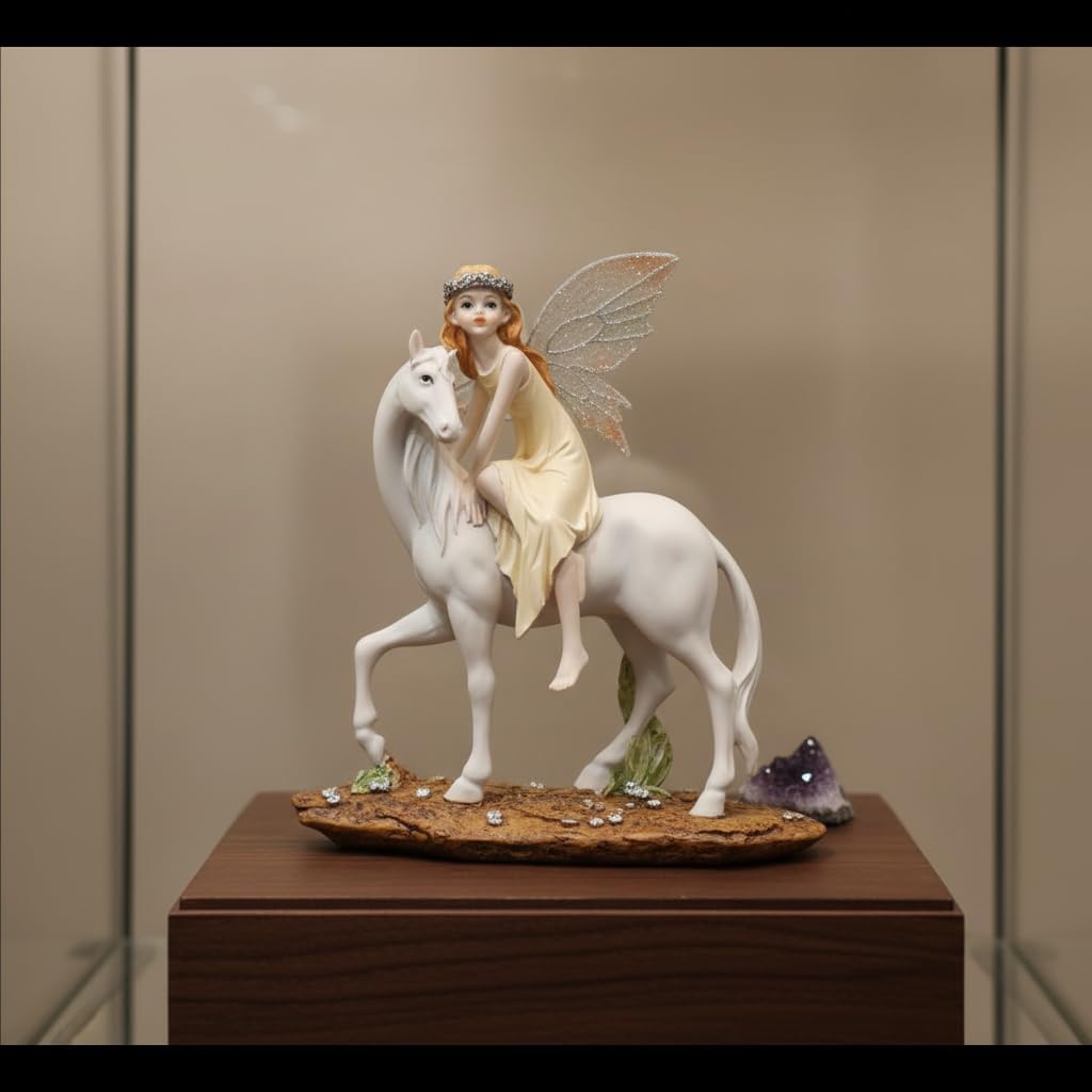 Comfy Hour Butterfly Fairy Riding White Horse Figurine, Collectible for Home Decoration, Fairyland Collection - Image 4