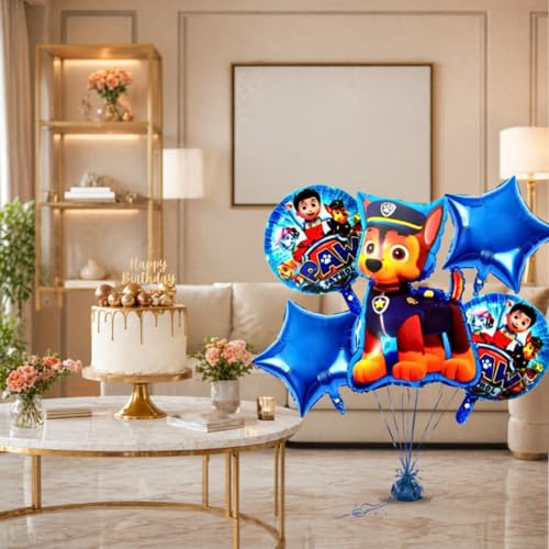 Image of Wanna Party Paw Patrol Foil Balloons for Birthday Decorations Items Set of 5 Pcs Paw Patrol Theme Birthday Decorations Kit, Dog Birthday Decoration Items, Boys Birthday Decoration Theme (Pack of 2)