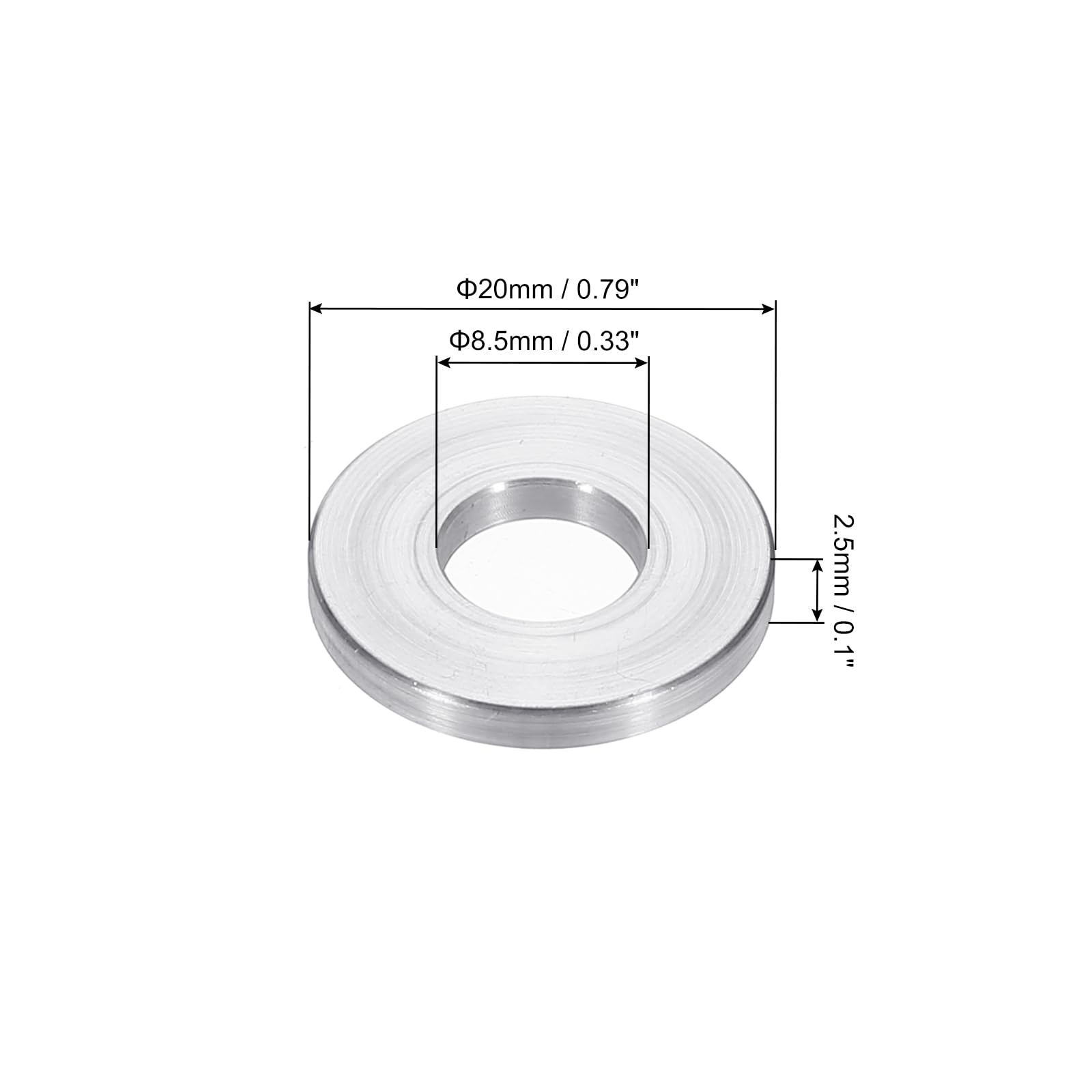 PATIKIL M8 Aluminum Spacers, 6pcs 5/16" x 3/4" Round Metal Spacers for 5/16 or M8 Screw Bolts - Image 2