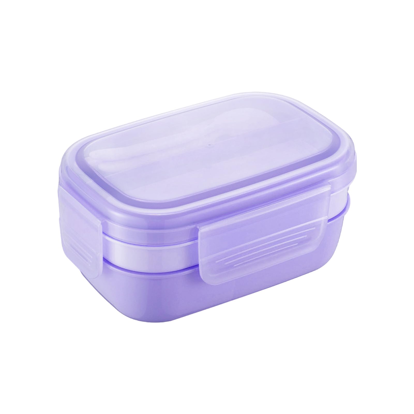Cydzsra Violet Compact Bento Box With 3 Layers Suitable For Adults And Children Picnics Divided Into Compartments And Layers Office Worker Microwave Lunch Box,