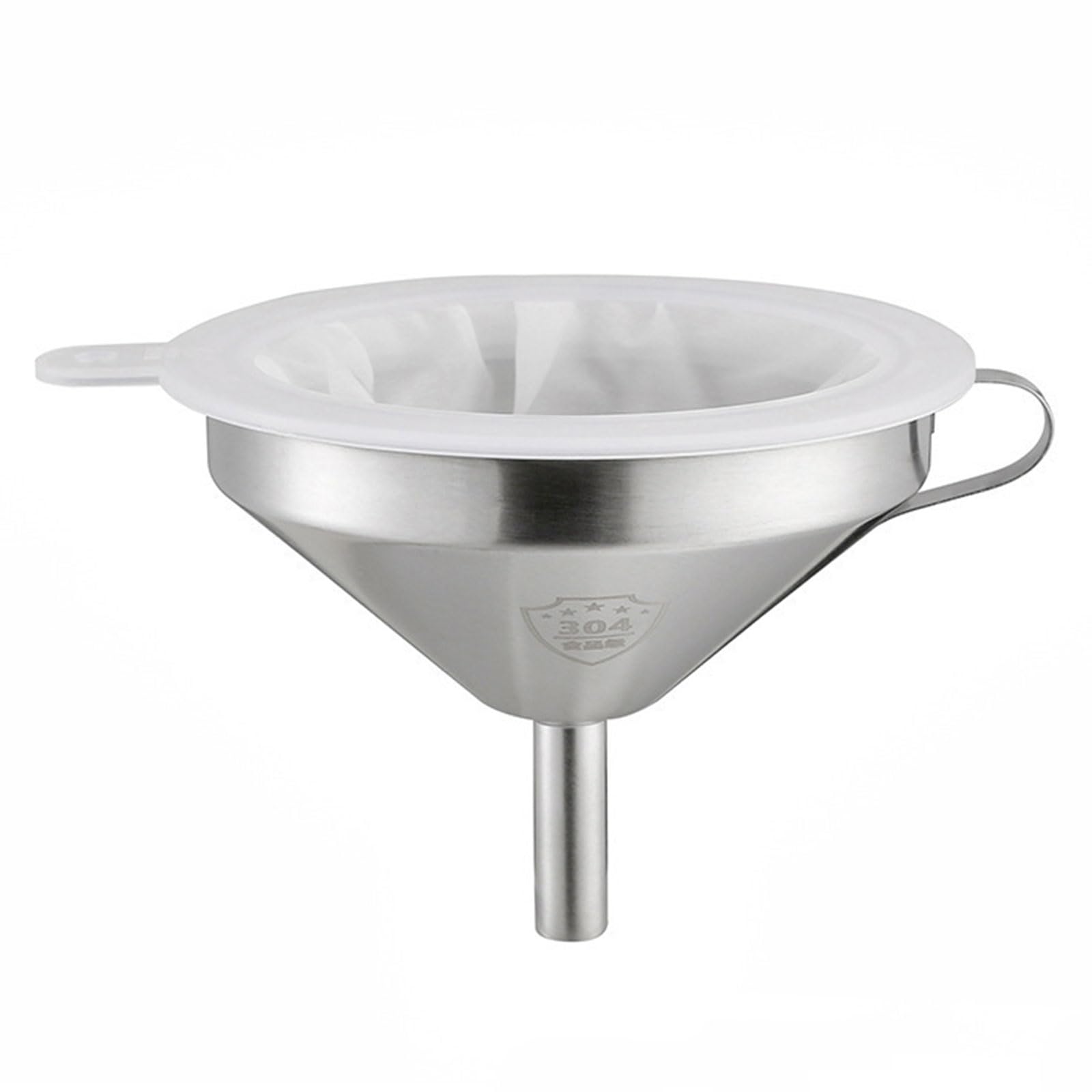 Buxuaaaa Practical Stainless Steel Filter Screens Essential Filter Set Kitchen Metal Funnel with Detachable Dispenser Space Saving Funnel