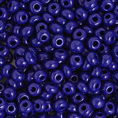Czech Glass Seed Beads 2/0 (6.1mm Diameter) Opaque Navy DIY Jewelry Making Beads - 500g Bulk Bag by Preciosa (Jablonex)