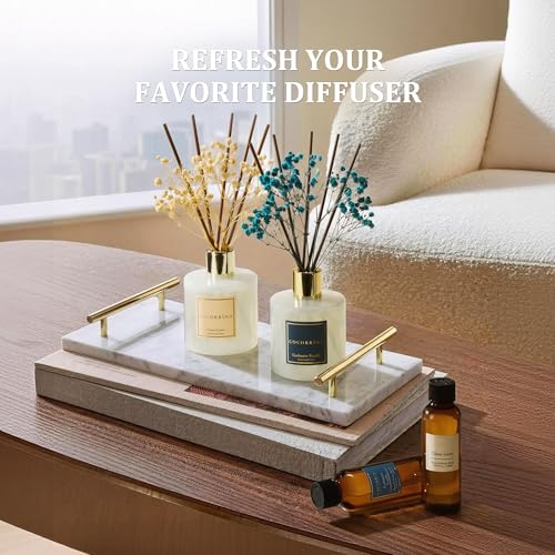 Image of COCORRINA Reed Diffuser Refill Set, 10.2oz Scented Oil Refill 3 Pack, Clean Linen, Cashmere Vanilla, Gardenia, Long Lasting Oil Diffuser Refill with 18 Sticks for Bathroom & Bedroom