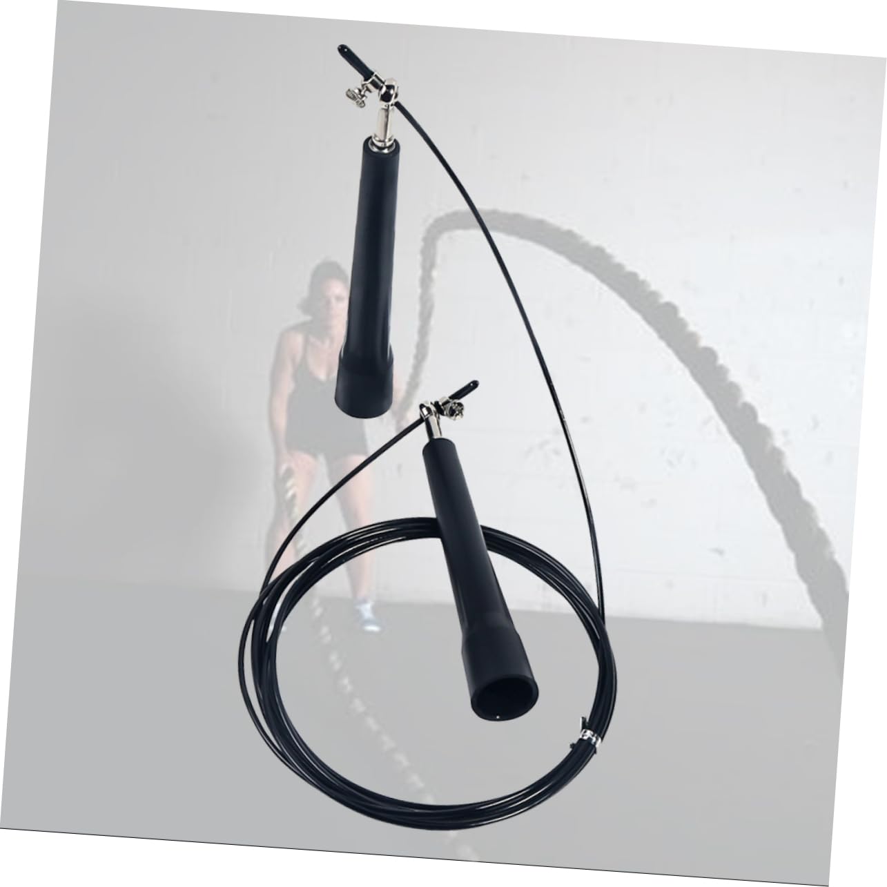 VANZACK Springseil Abnehmen beim Seilspringen Übungsseil Seilspringen trainieren sprungseil jumping rope jump rope springschnur sprungtuch schlagschnur Trainingsseil Black