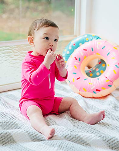 Image of VAENAIT BABY Girls One-Piece Swimsuit, UPF 50+ Long Sleeve Rash Guard, Ruffle Swimwear Infant & Toddler for 0-2 Years