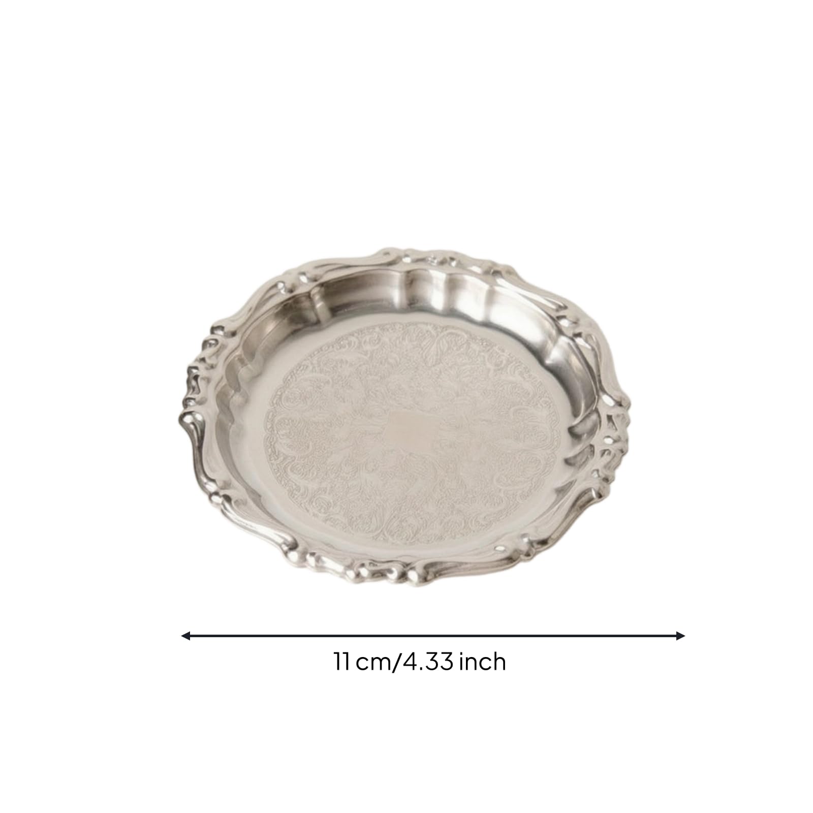 Sottobicchiere in Acciaio Inox Inossidabile Poggiabicchiere Lucido Stoviglie per Collezionisti, 11 Cm, Pizzo Barocco