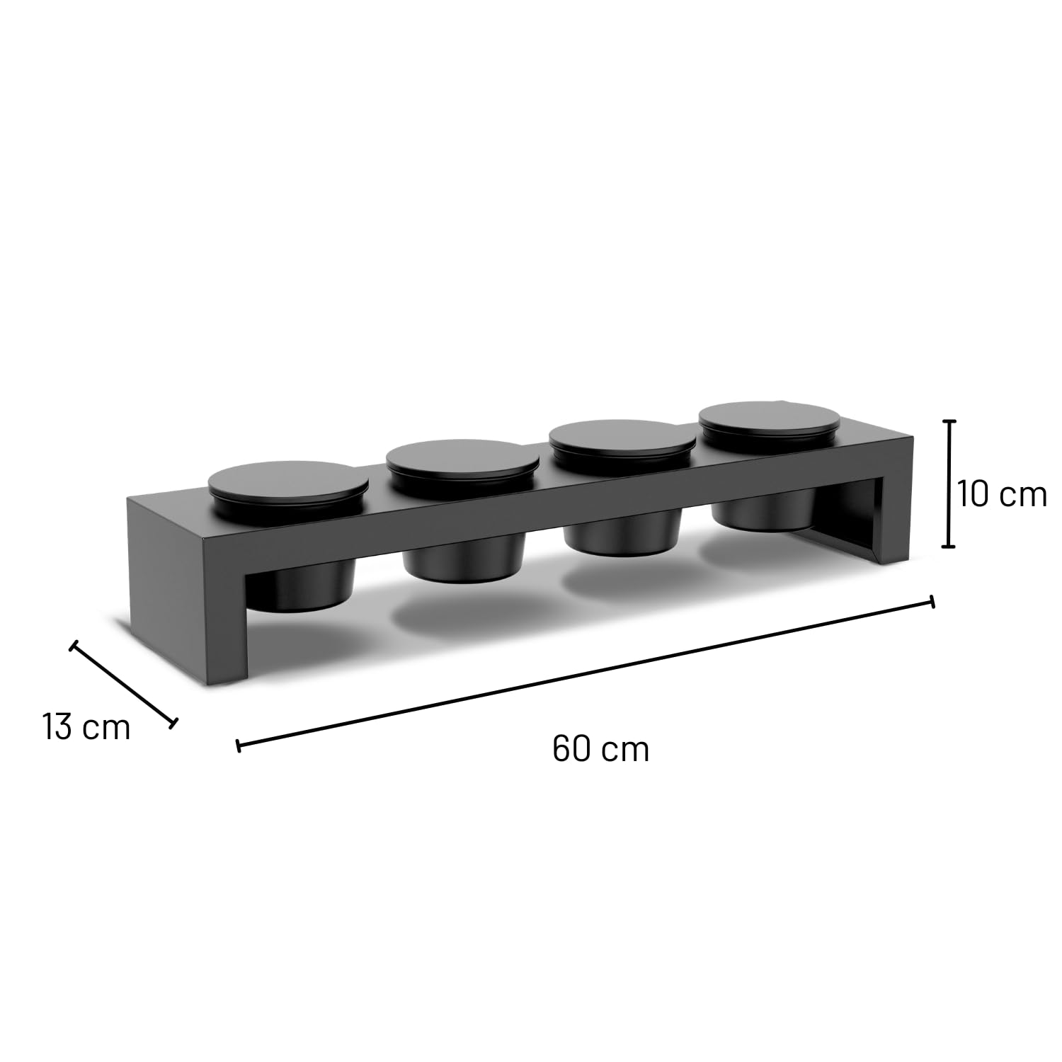Cozze® Estación de Toppings para Cocina de Exterior – 4 Cuencos antiadherentes, para Colgar en Back Grid y Estaciones Cozze, también para Mesa, Negro Mate