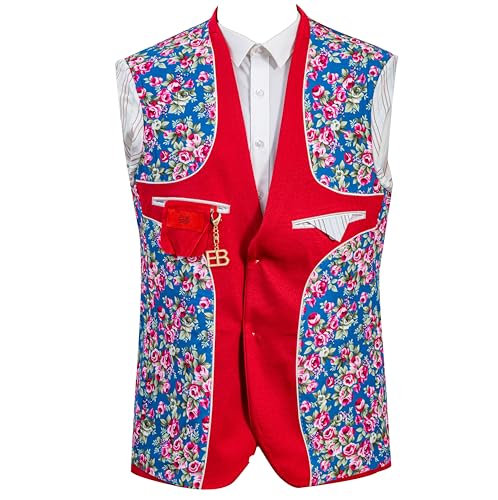 Elie Balleh Men’s Solid Blazer and Sports Coat, Premium Stylish & Comfortable with Natural Stretch, Distinctive Design, Red X-Large3