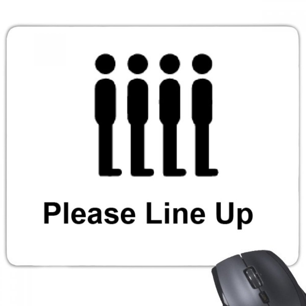 DIYthinker Please Line UP Black Symbol Mouse Pad Non-Slip Rubber Mousepad Game Office