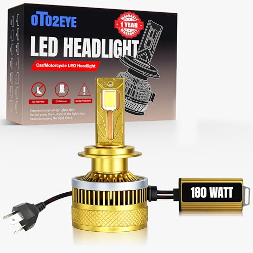 Image of OTO2EYE H4 LED Headlight Bulb for Bike 180W 18000LM 6500K Super Bright White | Motorcycle LED Headlight with Cooling Fan | Long Life | Compatible with H4 /H19 | 1 Years Warranty | Pack of 1
