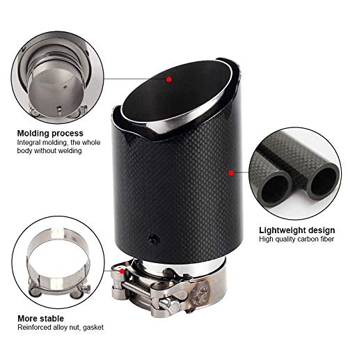 Rura wydechowa Rura wydechowa, Tłumik samochodowy Tylny ogon wydechowy Ogon wydechowy Ogon wydechowy Uniwersalny 3K Carbon Fiber (C