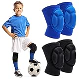 2 Paar Volleyball Knieschoner - Weich Sports Kniescheibenpolster - Knieschoner Kinder - Tanzen Elastisch Knieschützer Kniebandage Kinder Knieschützer Für Handball Fußball Wrestling(Beinumfang 32-38cm)
