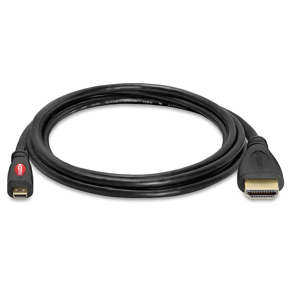 Cmple 459-N MICRO HDMI al oro cable HDMI plateado para tel-fonos celulares 6 PIES