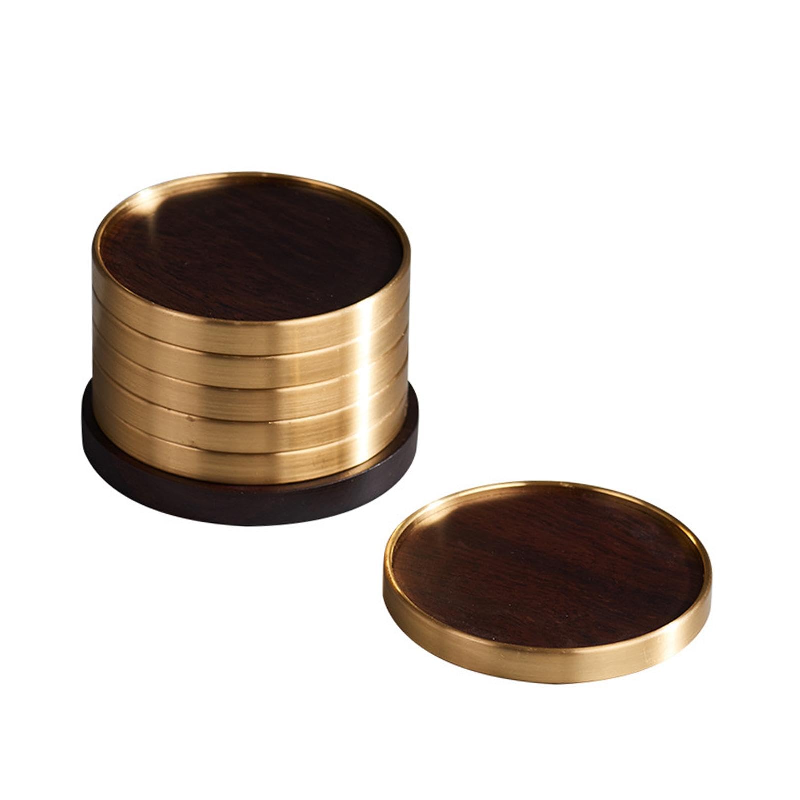 6 Posavasos de Madera Multiusos para Proteger La de Té, Ideales para La Oficina O La Sala de Té, Negro, Individual