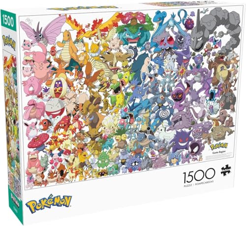 Buffalo Games - Pokemon - 1 Pokemon - Kanto 151-1500 Piece Jigsaw Puzzle for Adults -Challenging Puzzle Perfect for Game Nights - Finished Size is 38.50 x 26.50