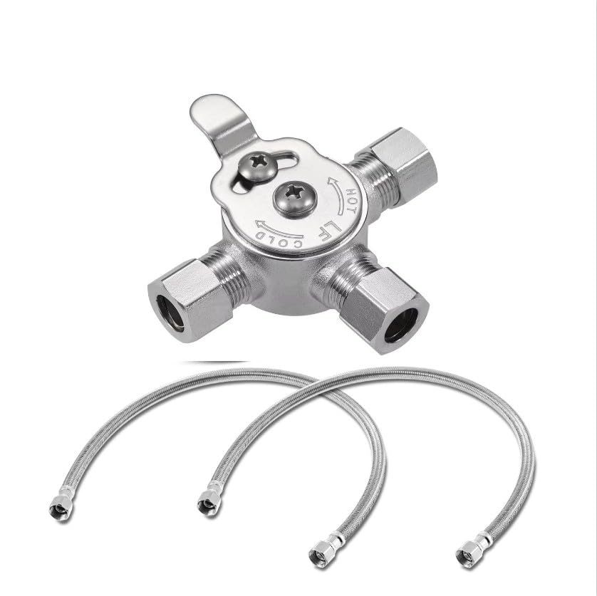 Mélangeur manuel 3/8" en laiton durable avec 2 connecteurs pour installation d'eau chaude - 7