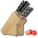 Price comparison product image 5 Piece Sabatier Professional Knife Block Set - Solid Wood Block, Full Tang, Quality High Carbon Steel Taper Ground Blades, Triple Rivet Comfort Handles. Sharper for Longer. by Taylors Eye Witness