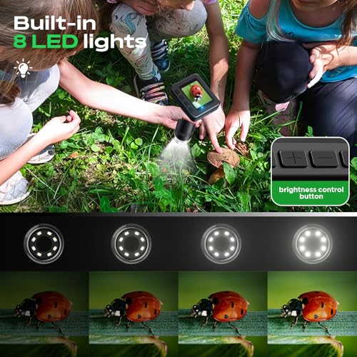 Image of Handheld Digital Microscope D-KS2 with 2 inch IPS Screen - Take Pictures & Videos - Download to PC & Mac - 1000X Pocket Microscope for Kids /Adults with 32G SD Card - Use Indoors&Outdoors