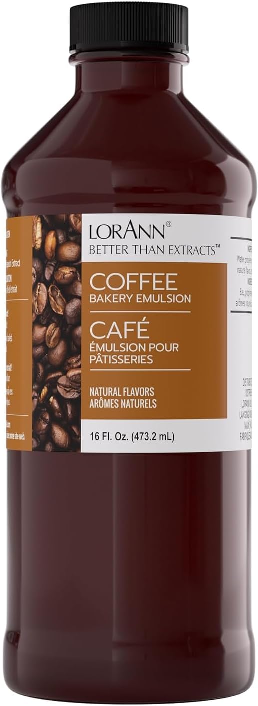 LorAnn Oils Coffee Bakery Emulsion: True Essence, Ideal for Boosting Fruit Tones in Cakes, Cookies & Desserts, Gluten-Free, Keto-Friendly, Extract Substitute Essential for Your Kitchen, 16 Oz