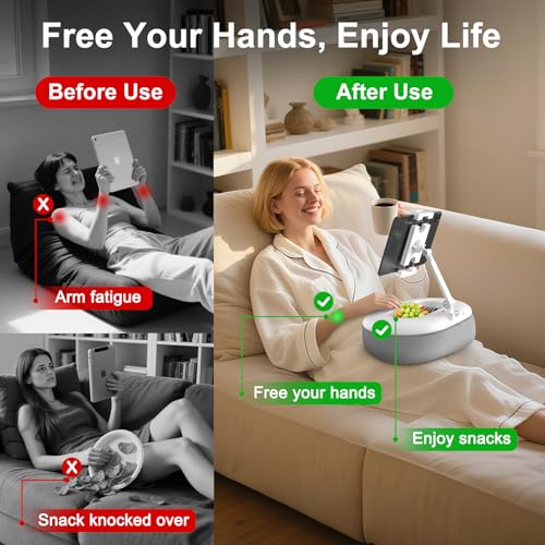 Beanbag Tablet Pillow Stand Raises Screen Height, Hands Free Reading Holder - image 2
