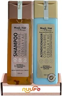 Magic Hair KIT (2 PACK) Shampoo de Cebolla con Aji y Acondicionador de Jengibre y Aji