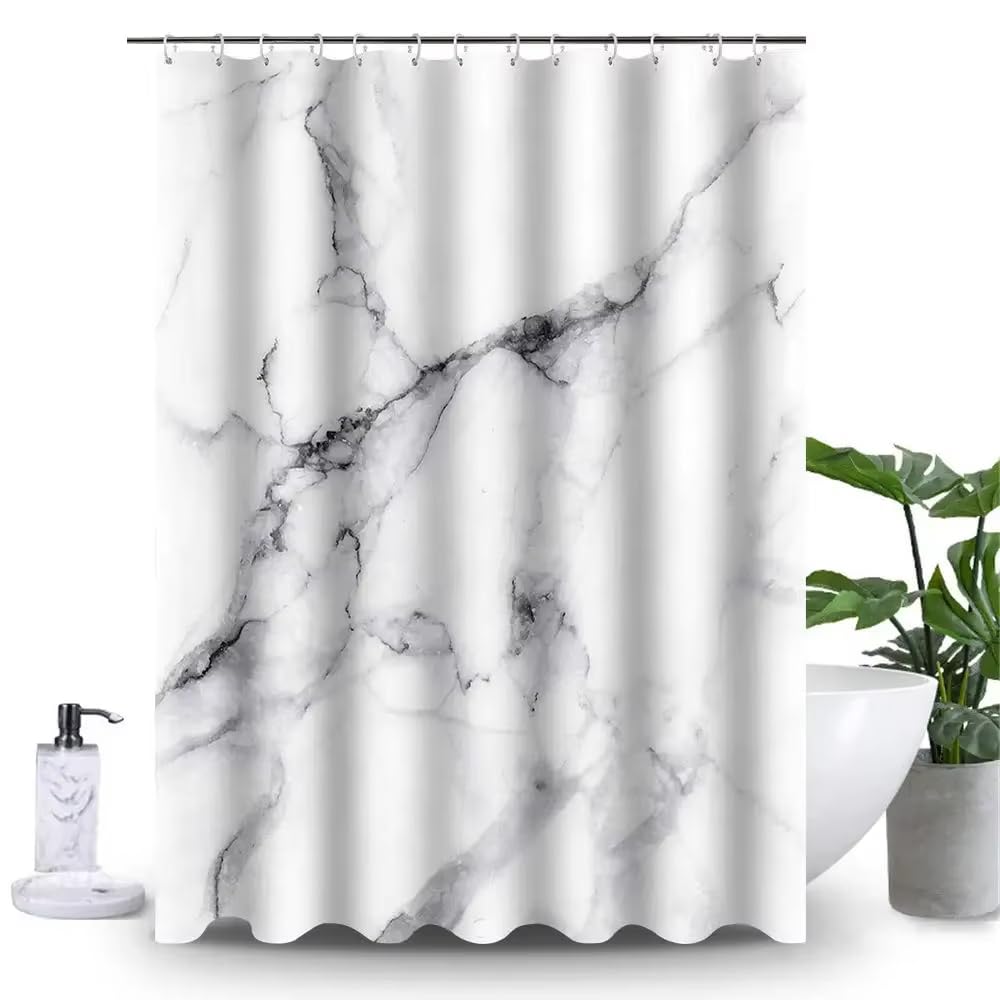 Rideau de douche effet marbre en tissu haut de gamme résistant 150 x 180 cm