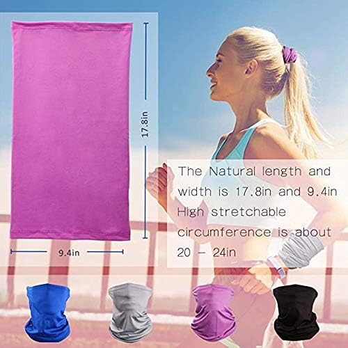 6 PCS Sun UV Protection Face Mask Neck Gaiter Windproof Scarf Sunscreen Breathable Bandana Balaclava for Sport&Outdoor (Solid)…
