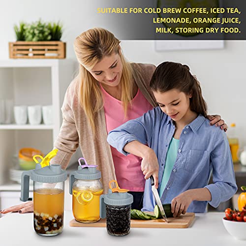 3 Pack Wide Mouth Mason Jar Pouring Spout Lid With Handle For Ball Mason Jars, Leak-Free And Airtight, Turns Your Mason Jar Into Pitcher #TOP6