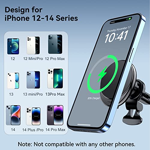 Qaqvav Magnetic Phone Holder For Car, Compatible With Magsafe Wireless Charger, 360° Adjustable Strong Magnetic For Car Iphone Holder Mount, Fit For Iphone 14 13 12 Pro Plus Max Mini #TOP2