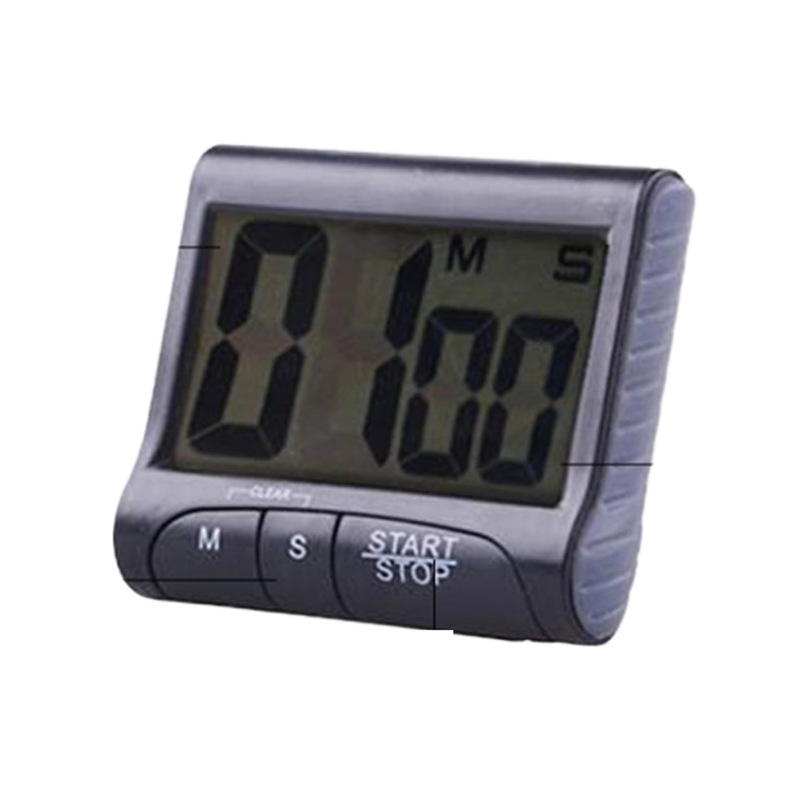 Digital Kitchen Timer Alarm LCD Display Cooking Clock For Time Management Workout Baking Egg Reliable Efficient(BLACK)
