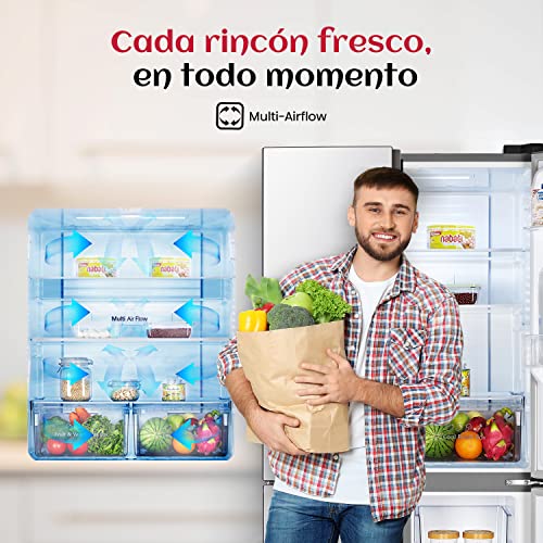 Hisense-RQ515N4AC2-Frigorifico-Americano-4-puertas-Total-No-Frost-Capacidad-Neta-467-L-181-m-Alto-Acero-Multi-Air-Flow-Cajon-con-control-de-Humedad-Silencioso