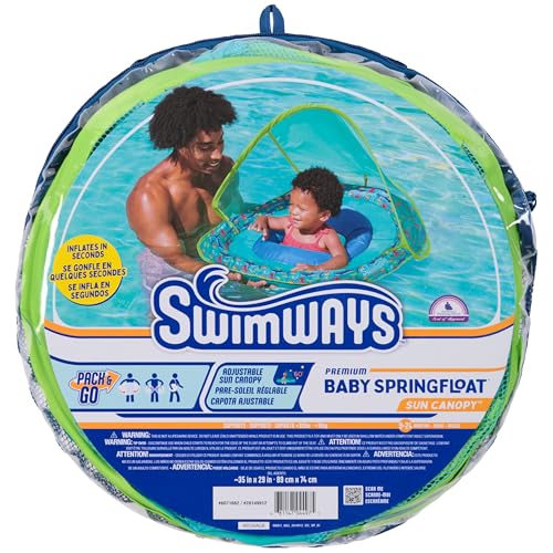 Image of SwimWays Baby Spring Float Pool Float with Canopy for Kids 9-24 Months