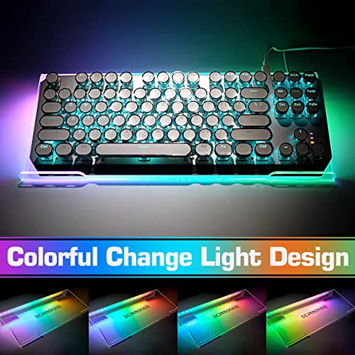 Image of UCINNOVATE Dream Color Acrylic Computer Keyboard Stand, LED Backlit Keyboard Stand Tray, 80% Gaming Keyboard USB Interface Titled Keyboard Stand for Easy Ergonomic Typing and Working Office Desk, Home