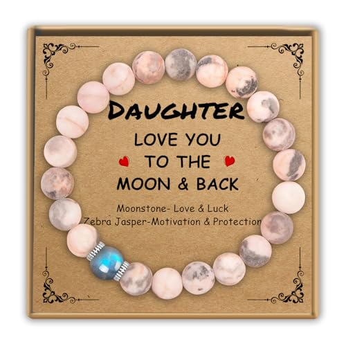 SERENEY-Daughter-Gifts-from-Mom-Dad-Daughter-Bracelet-as-Christmas-Gifts-for-Daughter-Pink-Beaded-Bracelets-as-Daughter-Birthday-Gifts-Daughter-Jewelry-as-Stocking-Stuffers-for-Teens-Girls-Adult