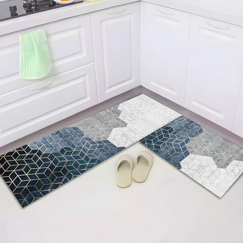 Image of UMAI Polyester Non-Woven Felt Bathroom Mat (2Pcs - 120 * 40cm & 60 * 40cm) Bath Mat | Anti Skid Mat for Bathroom Floor | Bathroom Accessories | Bathroom Mats Water Soak | Floor Mat (Multicolour)