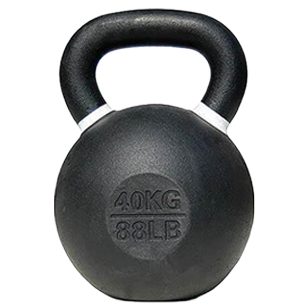 Cast Iron Kettlebell for Home Gym Strength Training, Wide Grip Handle, Flat Base, Anti-Rust Finish, Single or Set, 2kg to 40kg (40kg-Single)