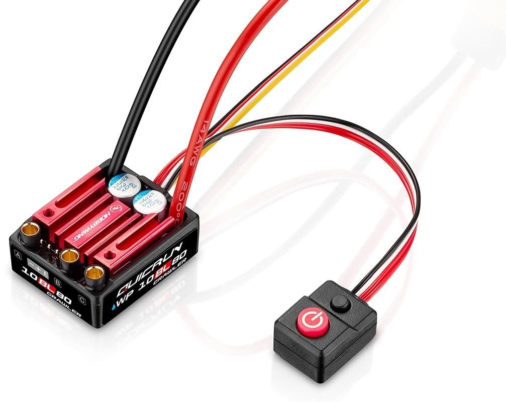 HOBBYWING QuicRun WP10BL80-G2 Brushless ESC, 1/10 Crawler, impermeabile, IP67, 80A, 2-4S LiPo