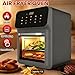 13L Digital Air Fryer Oven with Visible Window & Rapid Air Circulation 1350W Multifunctional Smart Touch Cooker Low Fat Healthy Oil-Free Frying Non-Stick Basket Black 80-200°C