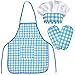 smatime Set Chef per Bambini Grembiule Cucina con Cappello da Cuoco Maniche Grembiule Pittura Bambini Grembiule Bambino Bavaglino con Tasca Grembiule da Cuoco per Ragazzi Ragazze Gioco Cucina Cosplay