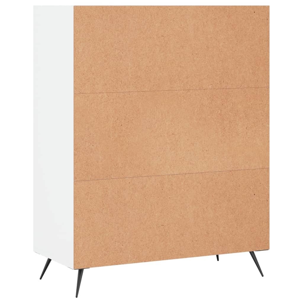 Libreria Bianca 69,5x32,5x90 cm Legno Multistrato 3 Scomparti | Scaffale portalibri moderno con 3 vani aperti e gambe metalliche stabili, ideale per organizzare soggiorno e studio.