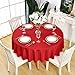 KAIPHO Red Round Tablecloth Waterproof Stain Resistant Wrinkle Free Table Cloth 210GSM Polyester Washable Wipeable Table Cover for Party, Banquet, Wedding, Indoor and Outdoor use (48 inch, Circle)